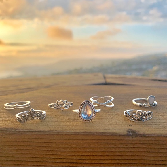 Lotus ✯ Midi Rings Set - Picture 5 of 8